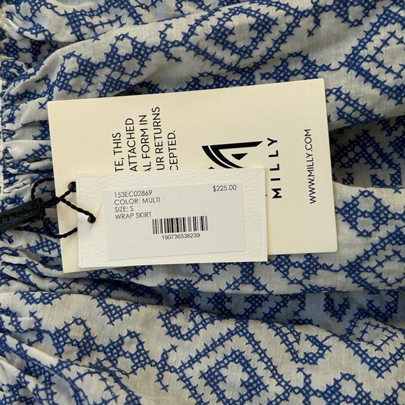 NWT MILLY Embroidered Skirt Size Small - Picture 5 of 6